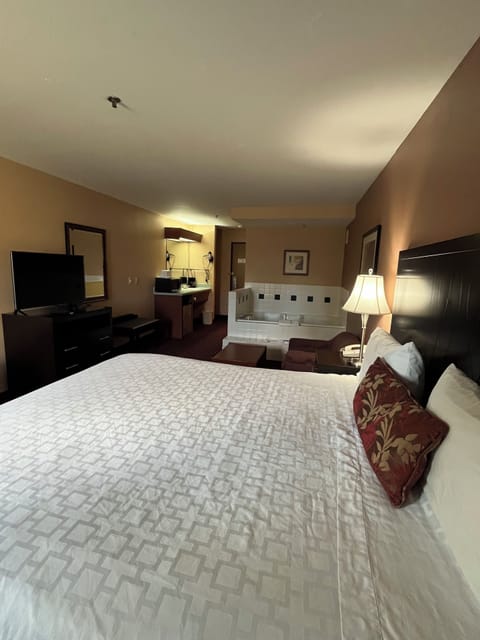 Room, 1 King Bed, Non Smoking, Jetted Tub | Iron/ironing board, free WiFi, bed sheets