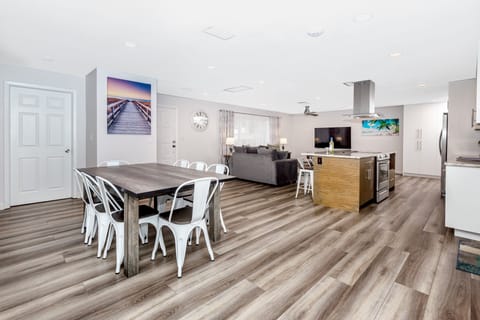 Open Kitchen, Living Room & Dining Area