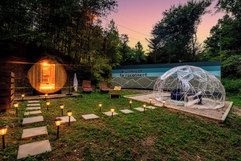 Your mountain retreat starts here with a private sauna, hot tub & dome.