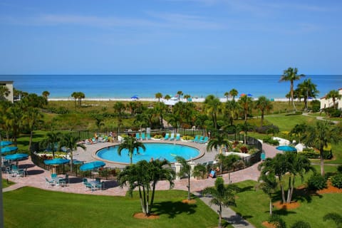 Siesta Dunes Pool - Aerial shot - unit does not overlook pool!