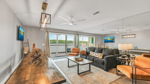 Living room with main channel lake view