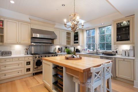 All kitchen appliances you might need, including the Nespresso machine.