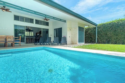 Private pool. Three bedrooms. Walk to the beach. 