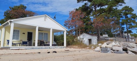 Our back patio that is just steps to the beach! 