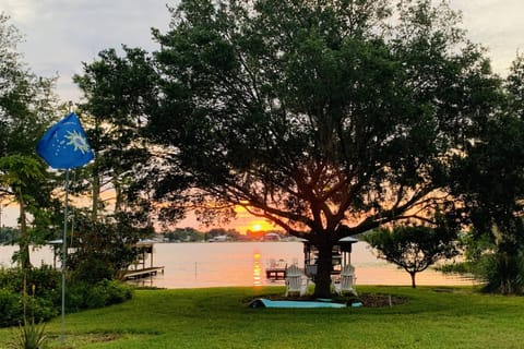 Sunrise! Boat dock with seating area.  Bring your own boat or jet skis and secure it to the boat dock.