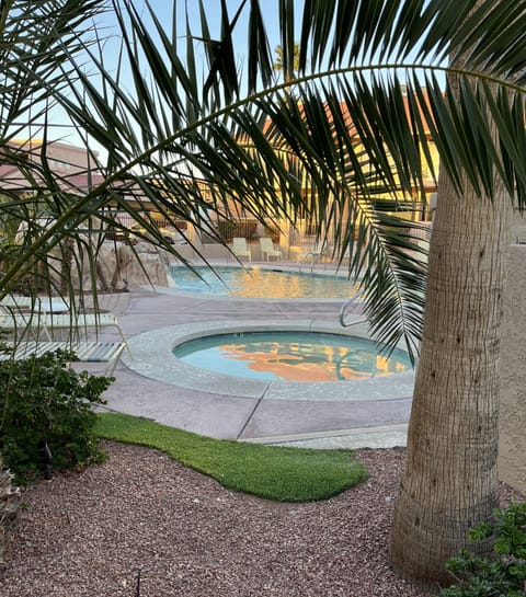 Relax by the jacuzzi or take a dip in the heated pool