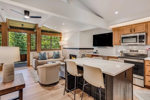 Fully remodeled kitchen off of the living area