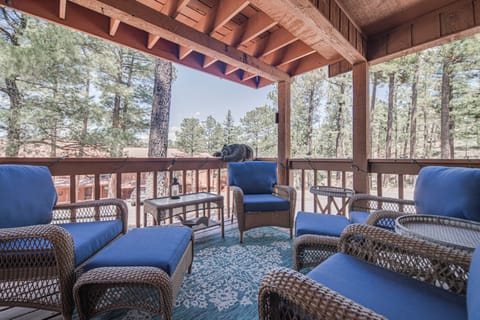 Relax in nature on the back patio.  