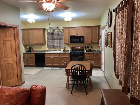 Full kitchen, micro, stove, oven, dishwasher, coffee pot and fridge