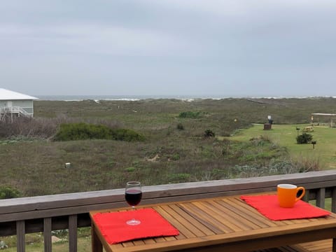 Wine and coffee with an ocean view