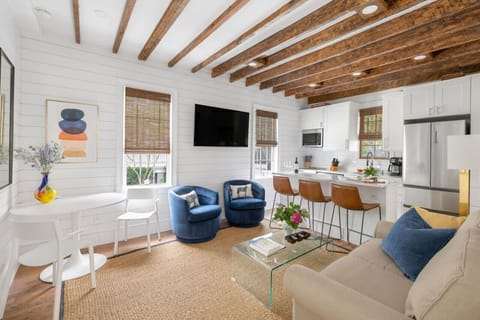 Living Room with Exposed Beams
