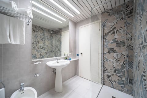 Shower, free toiletries, hair dryer, slippers