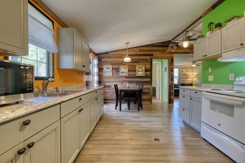 View from kitchen into dining area