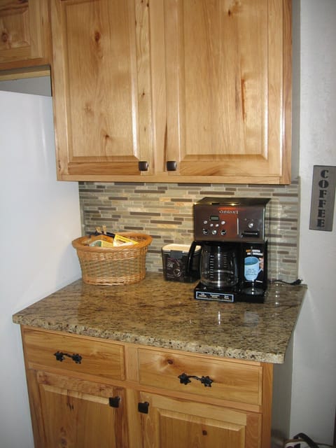 Stocked coffee bar!  Don't pack the coffee, we have ya covered!