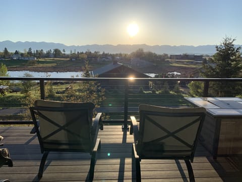 Great Deck overlooking the Mountains, area just off the Main Living area.