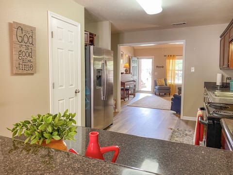 View from the kitchen to the living room