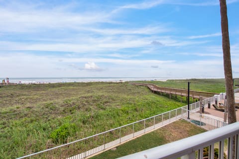 Bridge to beach is a few steps away from this condo. Less than a 2 min walk