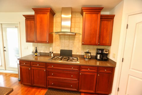 Kitchen gas grill & pantry to the right