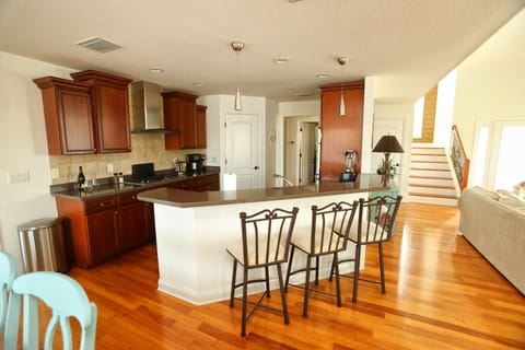 Bar top counter with seating for 3