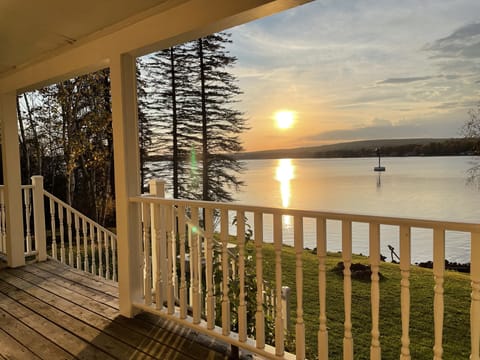 The back deck is the perfect spot to watch the sunset!