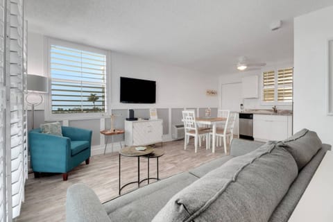 A flatscreen TV with community cable package is in the living area, for those nights you want to just stay in.