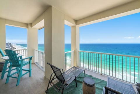 Step onto your private balcony and breathe in the ocean breeze while enjoying stunning sea views from your comfortable seating area.
