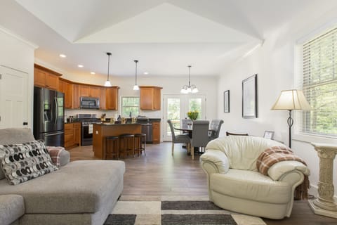 Enough space for everyone in the open floorplan LR, kitchen, and DR