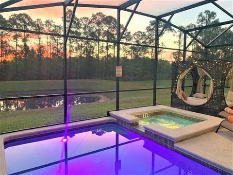 Enjoy your private oasis facing the lake in your colored pool or private cabana 