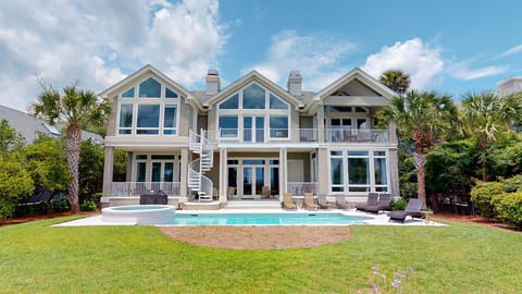 Rear View of Home with Private Pool and Spa