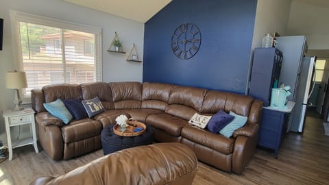 Comfy sectional with pull out bed for extra sleeping space