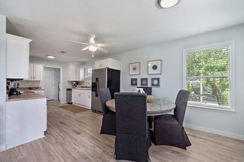 This dining area is located off the kitchen