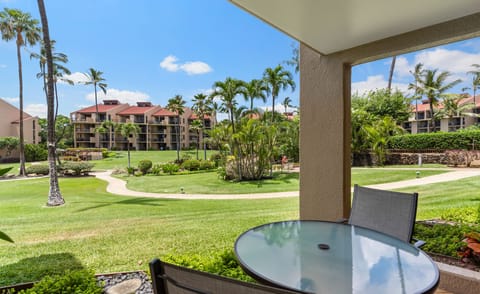 Ground floor unit with lanai that opens up green and lush resort grounds 