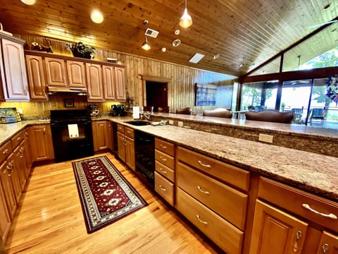 This well stocked kitchen is well appointed and stocked with everything you need to prepare and serve all of your meals!