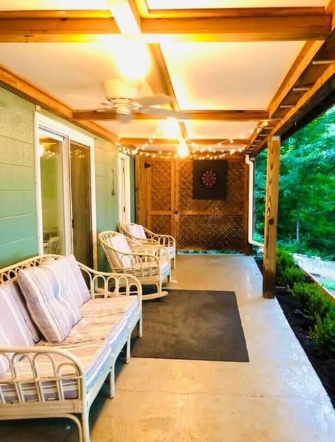 Covered porch- perfect for rainy days and cool summer nights