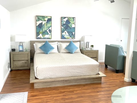 Studio features Cal-King bed 