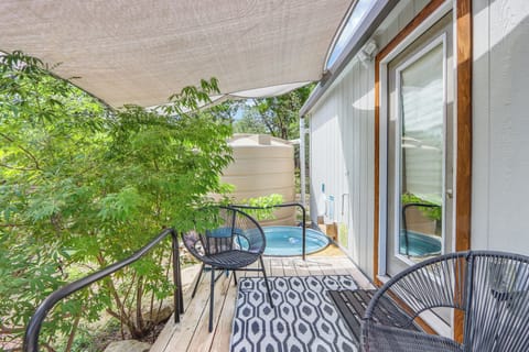 Cowboy pool to the right of the deck.