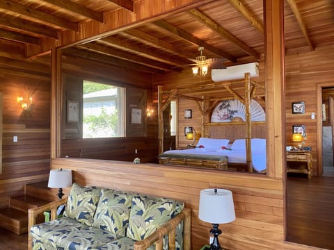 Premium bedding, blackout drapes, bed sheets