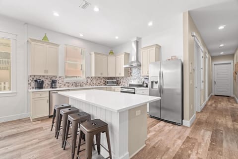 Open concept kitchen and dining