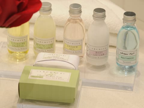 Free toiletries, hair dryer, bathrobes, towels