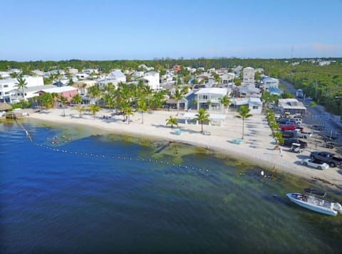 Aerial view of private beach