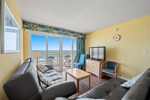 The ocean front living room is fabulous for movie night with the family.