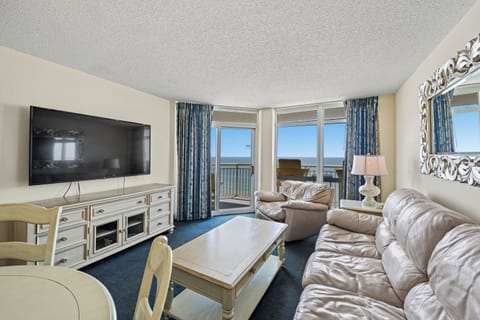 The ocean front living room is fabulous for movie night with the family.