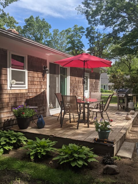 Dine on the outside private deck. 