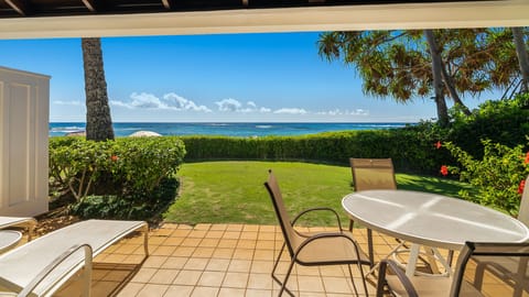 Kiahuna Plantation #200 - Beachfront Dining & Lounging Lanai - Parrish Kauai