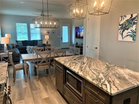 View from kitchen to living area