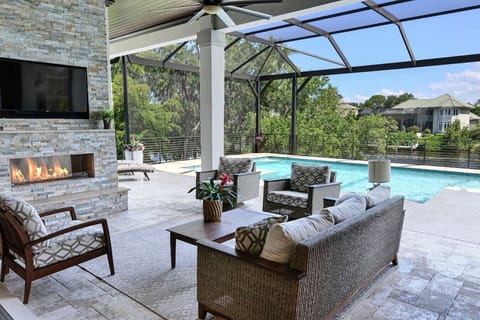 The perfect seating area for taking a swim break