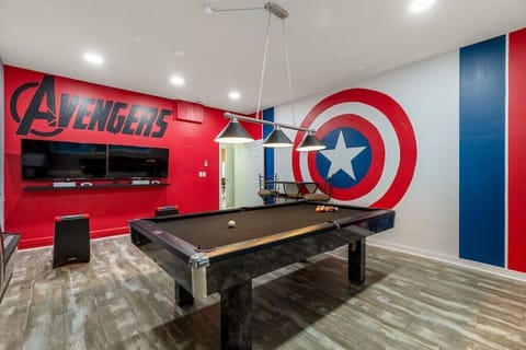 Gaming station with 2 Xbox and 50" tvs, pool table, 