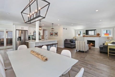 Kitchen, living and dining area