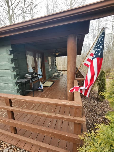 Gas grill on the porch