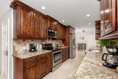 Kitchen includes stainless steel appliances